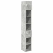 Uski ormaric za pohranu sivi 30x42,5x225 cm konstruirano drvo