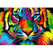 shumee Diamantno vezenje Mavrični tiger 30x40 cm