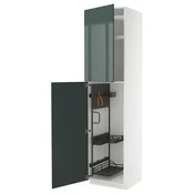 METOD Visoki element-ostava, bela/Kallarp tamna sivozelena visokog sjaja, 60x60x240 cm