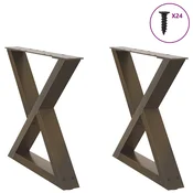 Noge za klub stolic 2 kom. Prirodni celik 60 x (42-43,3) cm Celik