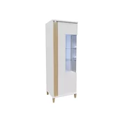 Vitrina RRC8, Boja: Bijela + sjajni bijeli + drvo