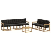 Set vanjskih sofa s jastukom 8 pcs Bijela i crna