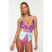 Ženske enodelne kopalke Trendyol Multicolored