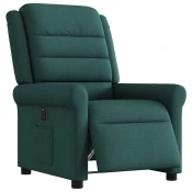 MAISON CHIC Električni naslanjač - Relax naslanjač temno zeleno blago, (22061645)