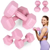 Šestkotni set za uteži 2x2 kg roza