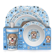 SCOOL Set za hranjenje beba Dog SC1597 svetloplavi