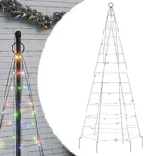Vidaxl LED božično drevo 200 LED barvita 180 cm