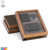 Princ Leather Ženski poklon set, Futrola za kartice novcanik i ogledalce, Sivi