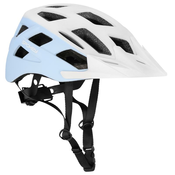 Spokey POINTER Cyklistická prilba s LED blikackou, 58-61 cm, bílo-modrá