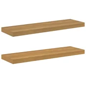 Vidaxl Stenska polica 2 szt. Rjava 80 x 23,5 x 4 cm Konstruiran les