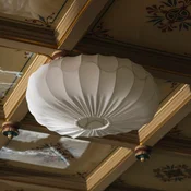 Globen Lighting Stropna svetilka BLADVERK, bela, O 50 cm, tekstil - Dnevna soba/jedilnica - Skandinavski - Tkanine/tekstil