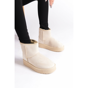 Capone Outfitters Thick Sole, Round Toe, Fur Medium Size Womens Boots