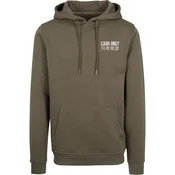 Mens Cash Only Hoody Sweatshirt Olive