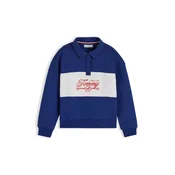 TOMMY HILFIGER Majica temno modra/češnjevo rdeča/off-bela