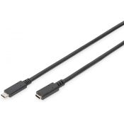 Digitus Digitus | Podaljševalni kabel USB-C | Ženski | 24-pinski USB-C | Moški | Črna | 24-pinski USB-C | 2 m