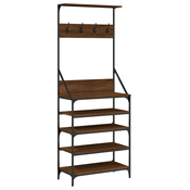 MAISON CHIC Regal za oblačila s prostorom za čevlje - Polica za čevlje rjav hrast 70x34x184 cm, (21777943)