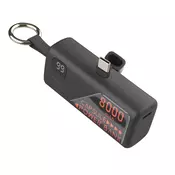 LINQ LinQ, Mini Powerbank 8000mAh z vgrajenim USB-C priključkom in formatom obeska za ključe, Črna, (5000190920)