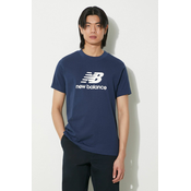 Pamucna majica New Balance Sport Essentials za muškarce, boja: tamno plava, s tiskom, MT41502NNY