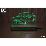 Black Cut 3D Lampa jednobojna - Lada ( C02 )