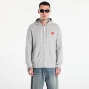 Mikina Comme des Garçons PLAY Sweatshirt Red Emblem Knit UNISEX Gray XXL