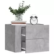 Vidaxl vidaXL Stenske nočne omarice, komplet 2 kosov, betonsko siva, 45x30x35 cm