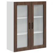 Vidaxl Stenski stekleni omarica PORTO Rjav hrast 80 x 31 x 100 cm