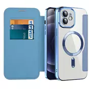 Etui SmartMag Book z Magsafe tehnologijo in RFID denarnico za iPhone 12 - light blue