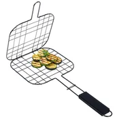 shumee Rešetka za burger žar, črna, nelepljiva, kovinska, 49 x 21,1 cm