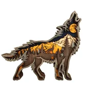Dardanar Božični leseni okras Kreativni volk Totem Božični okras, (21086153)