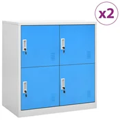 Ormarici s kljucem 2 kom svjetlosivi/plavi 90x45x92,5 cm celik