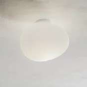 Foscarini Gregg media stropna svetilka iz stekla, 27 cm - Dnevna soba/jedilnica - Dizajn - bel satiniran - Steklo
