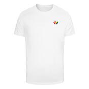 Mister Tee Majica Double Hearts Pride rumena/lila/ognjeno rdeča/bela