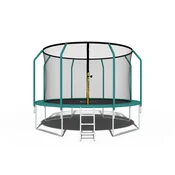 Vrtni trampolin Premium Yump 374 cm (12ft) s unutarnjom mrežom i ljestvama - tirkizni