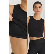 Trendyol Black Brushed Soft Fabric Knitted Sports Blouse