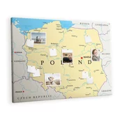 tulup.si Plošča iz plute Politični zemljevid poljske 140x100 cm Lesene zatiči