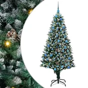 Vidaxl Umestno božično drevo Zelena 180 cm PVC, jeklo in plastika