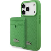 Lacoste Iconic Petit Pique MagSafe stražnji poklopac + novčanik za iPhone 17 Pro zelen