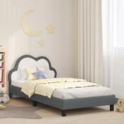 Krevetna konstrukcija s uzglavljem Svijetlo siva 90 x 190 cm PU