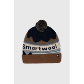 Kapa s dodatkom vune Smartwool boja: smeda, od debelog pletiva