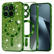 TPU gel ovitek Techsuit Luxury Glitter MagSafe za Xiaomi 17T Pro - deep green