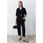 Trendyol Black Woven Shirt Trousers Aerobin Two Piece Set