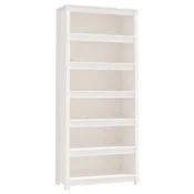Vidaxl Knjižna omara bela 80x35x183 cm trdna borovina