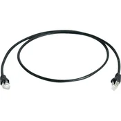 Telegärtner RJ45 omrežni priključni kabel CAT 6A S/FTP 0.25 m črne barve z zaščito pred gorenjem, brez halogena Telegärtner