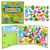 slomart LEAN TOYS Magnetna sestavljanka dinozavri, barvni magneti, 30 el.