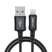 Polnilni in podatkovni USB-A v Lightning kabel Acefast C4-02 - 2.4A - 480Mbps - 1.8m - black