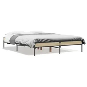 shumee vidaXL Posteljni okvir, hrast sonoma, 140x190 cm, material na osnovi lesa
