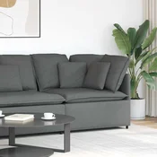 vidaXL Modularni kotni kavč z blazinami temno siv 100 cm