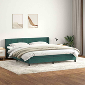 vidaXL vidaXL Box spring postelja z vzmetnico temno zelena 180x220 cm žamet, (21792493)