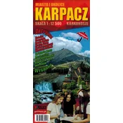 shumee Karpacz in okolica 1:12 500. Plastificiran turistični zemljevid/zemljevid mesta. Izdaja 2024. Galileos