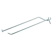 Enojni obešalnik z nosilcem za cenovno etiketo za perforacijo EURO L-25cm fi4 cink N